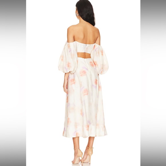 Lucia Midi Dress in Painterly Floral - Picture 3 of 5